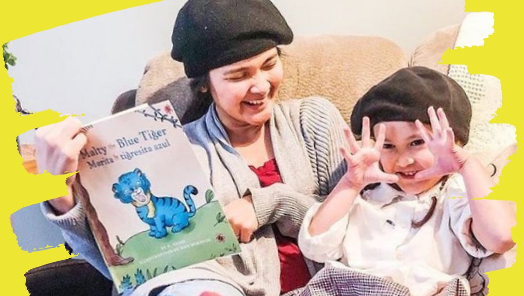 What's your child's favorite animal to read about? Throwback to this sweet little reader with a BIG roar!!

"Cassie particularly enjoyed learning her colors in Spanish and has even prompted her to ask me how we say it in Filipino." — Rhea Mendoza (📸)⁣