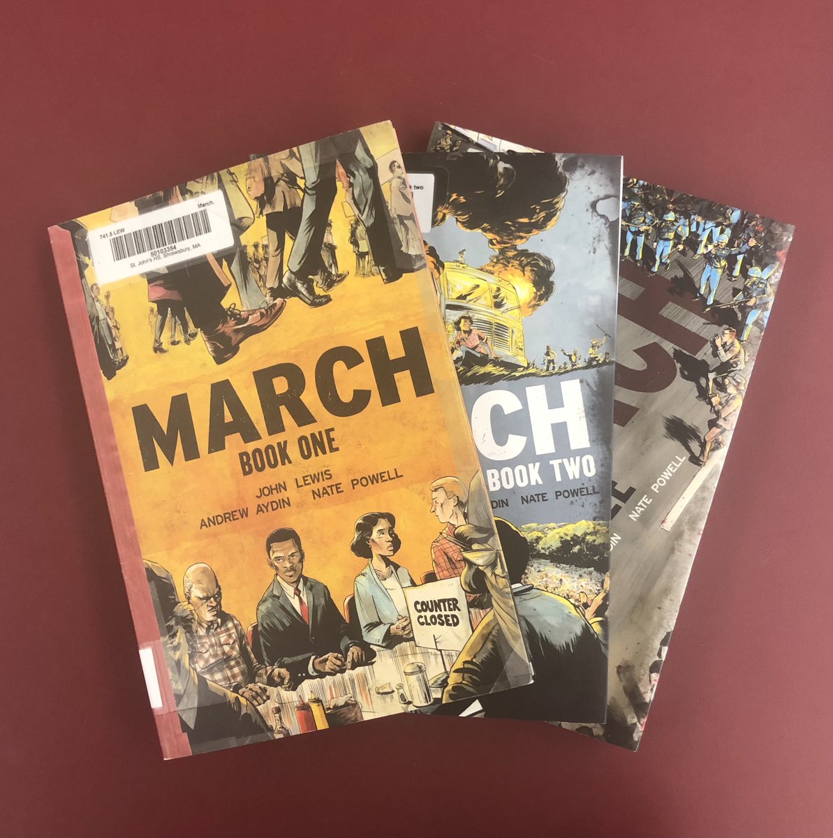 StJohnsLibrary's tweet image. Today is the 56th anniversary of #BloodySunday when Black civil rights activists tried to march across the #EdmundPettusBridge to fight for voting rights for all. Read the graphic novel trilogy “March” written by #JohnLewis #sjlibrarylife @SJDiversityComm