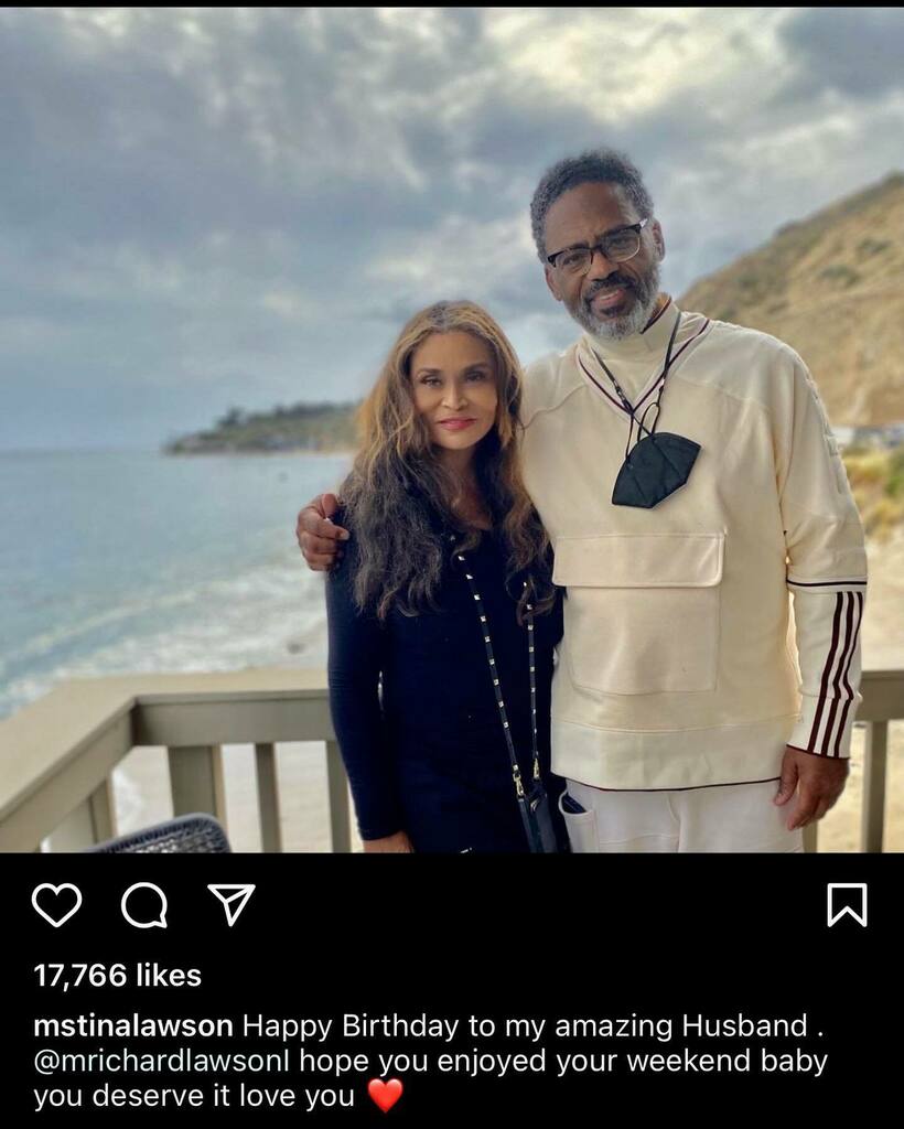 Tina Lawson posts a Happy Birthday message to her husband Richard Lawson. Loves it! 