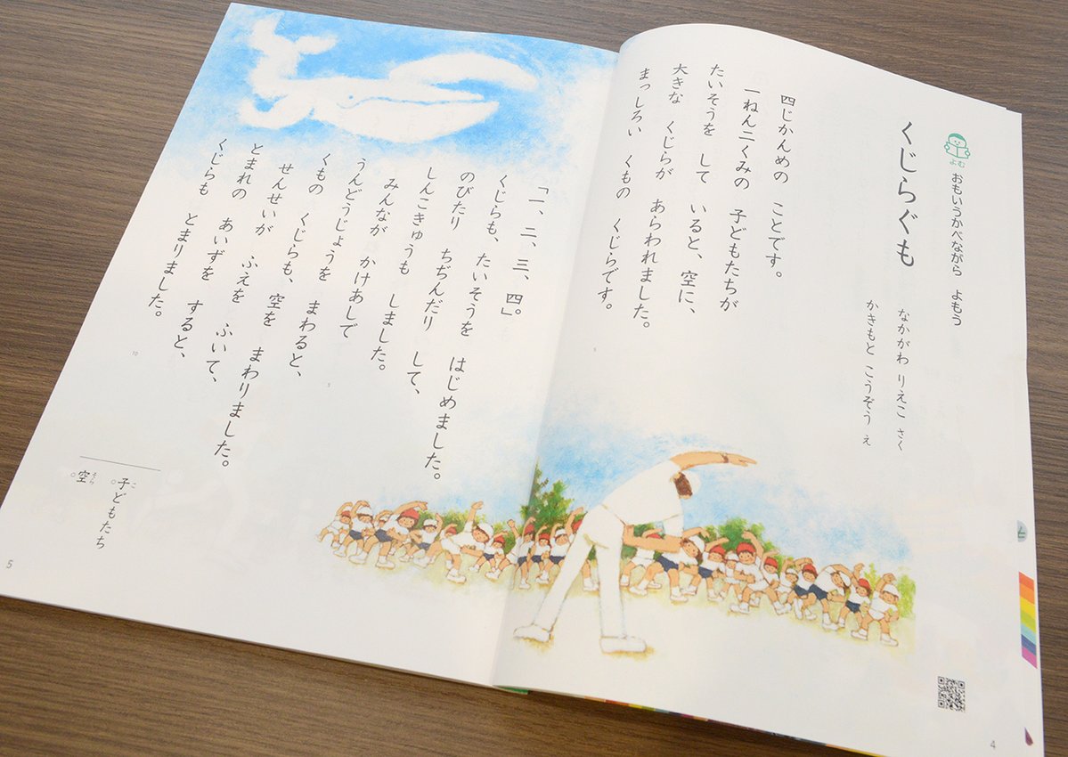 光村図書 教科書クロニクル 引き続き 現在の小学生が使っている教科書をご紹介 国語教科書 小 1 に載っている教材 くじらぐも は 昭和46年から50年以上にわたって掲載を続けています 天までとどけ 一 二 三 と 授業で音読したこと 光村図書 教科書クロニクル 引き続き 現在の小学生が使っている教科書をご紹介 国語教科書 小 1 に載っている教材 くじらぐも は 昭和46年から50年以上にわたって掲載を続けています 天までとどけ 一 二 三 と 授業で音読したこと