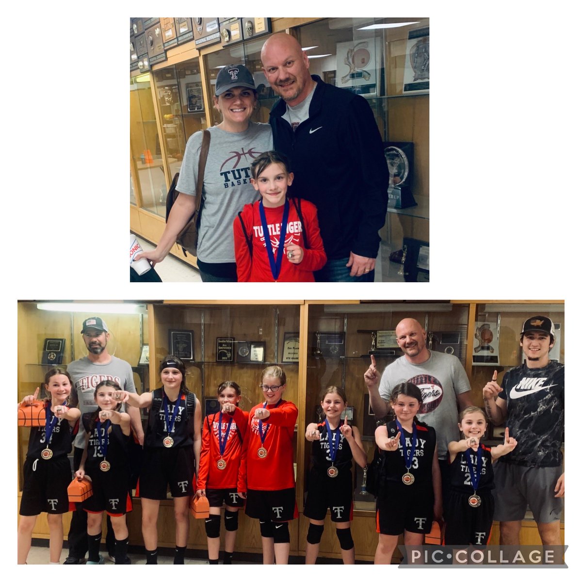AND here we have the COYBA 4th Grade Champions-Tuttle Lady Tigers. Kenzlee played PG all yr &amp; was tenacious on D. Scored 4 in 18-15 final &amp; had lots of steals. Super proud of the team as a coach &amp; her as a parent. Watching her brothers has helped her have a High BBall IQ.