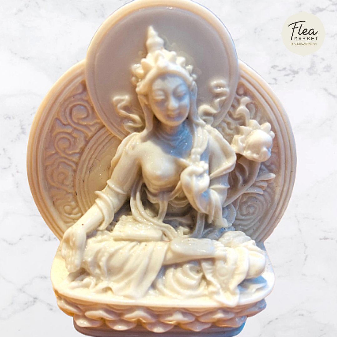 fleamarketVS's tweet photo. #White Tara, who grants long life and averts life-threatening situations. Her practice helps quell #anger, #hatred and #jealousy, and reduce miserliness, #desire and #attachment. She is especially #beneficial for those who are older or who need #healing.

https://t.co/2Me8MOUxr1 https://t.co/5YnqeYKp6v