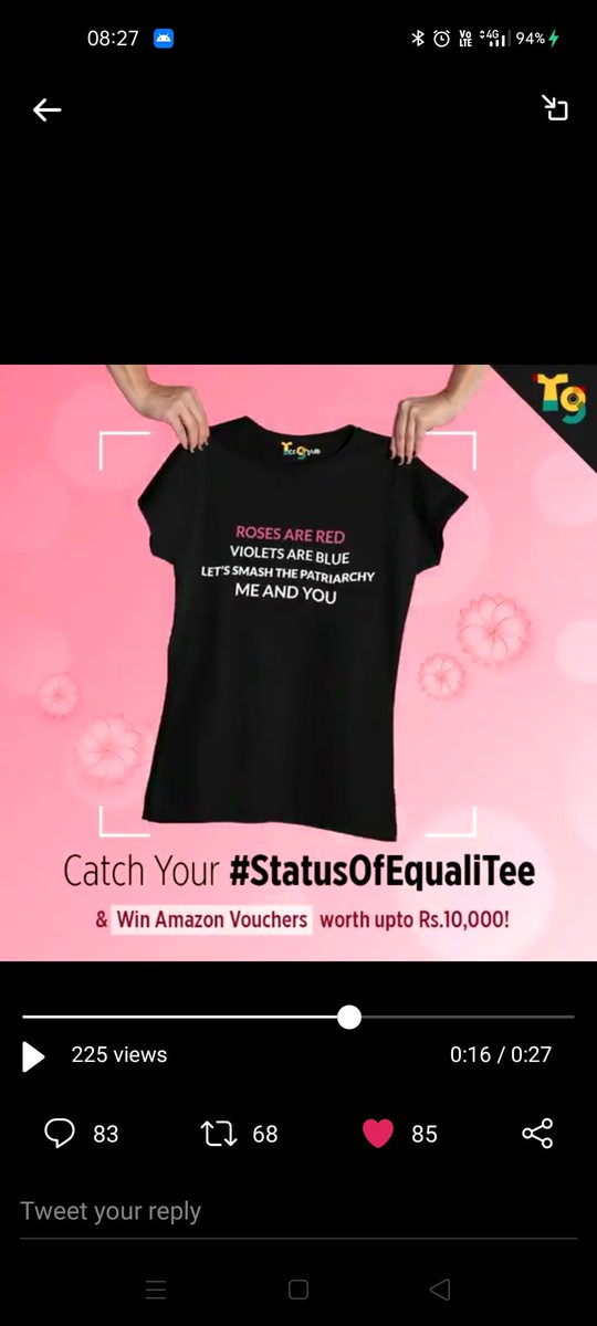 SS_Tanwar's tweet photo. @TeeGram_IN Here is my screenshot team 👇

https://t.co/6DBgE2wdZY 

#StatusOfEqualiTee #ContestAlert #WomenDay #Contest #EqualiTee 
 https://t.co/Z5fUEX07xk. 
Join friends 👇
@cool_bindra 
@Suman71343828 
@Manish19735014 
@kuldeeppl 
@bobbykumar27712 
@Subramoniam07 
@RAJPUTB79716834 https://t.co/NFFh32ebyT