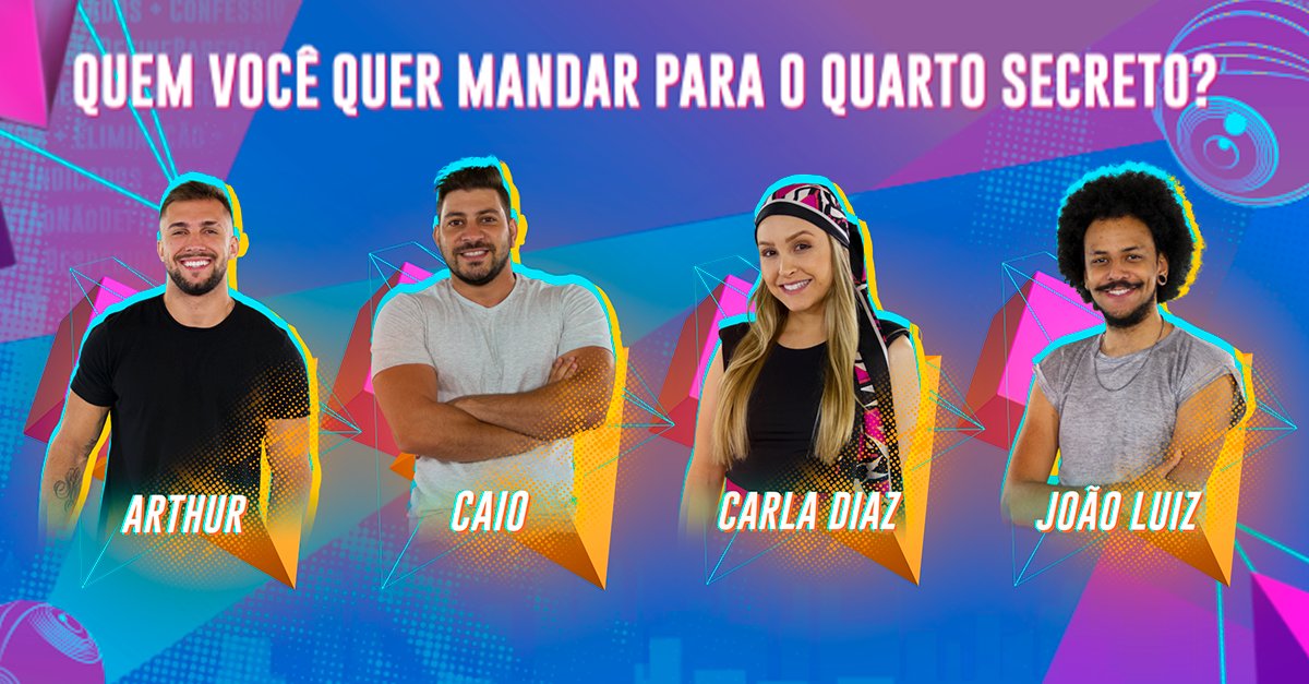 bbb's tweet photo. VOTAÇÃO ABERTA! 👇
Quem você quer mandar para o Quarto Secreto? 
CLIQUE E VOTE: https://t.co/gkOuez9ROA

#RedeBBB #BBB21 https://t.co/OJFbSfg5y5