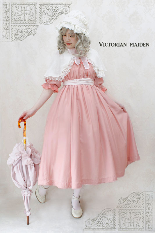 Victorian maiden*ダブルバッスルシフォンフリルスカート*ピンク fleur gardenシュミーズドレス」は、 ヴィンテージ感のあるウェスト
