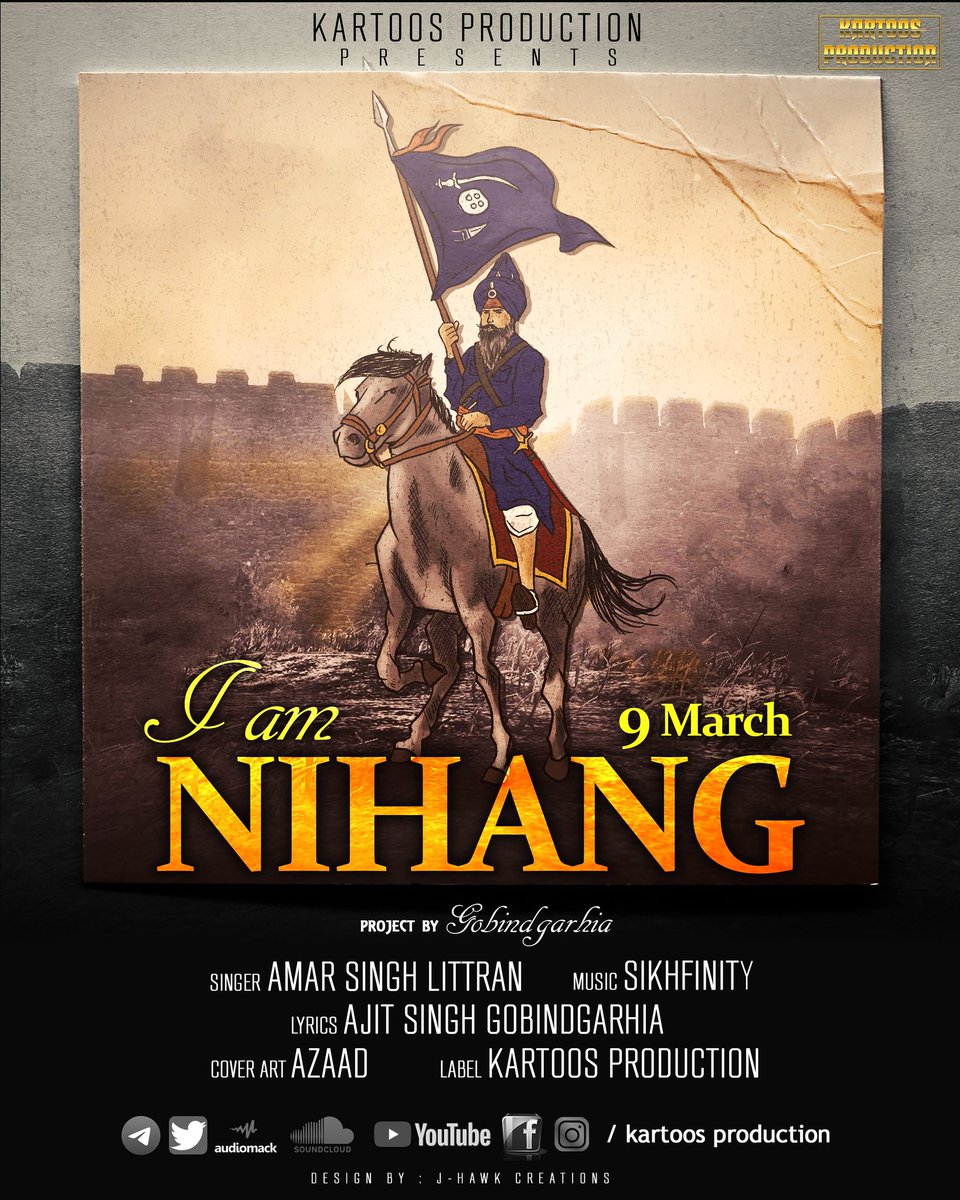KhalasPro's tweet photo. #IAmNihang #9March #KartoosProduction
Pleaswe Retweet &amp; Support Us. @asgobindgarhia @Sikhfinity @Jhawkcreations @highflyersmusic #AsGobindgarhia #JHawk #Sikhfinity #Highflyers #Khalsa #Nihang #Akaali #GuruGobibdSingh #Sikh #Sikhs #Sikhi #sikhism #KhalsaPanth https://t.co/25j6fdjQKO