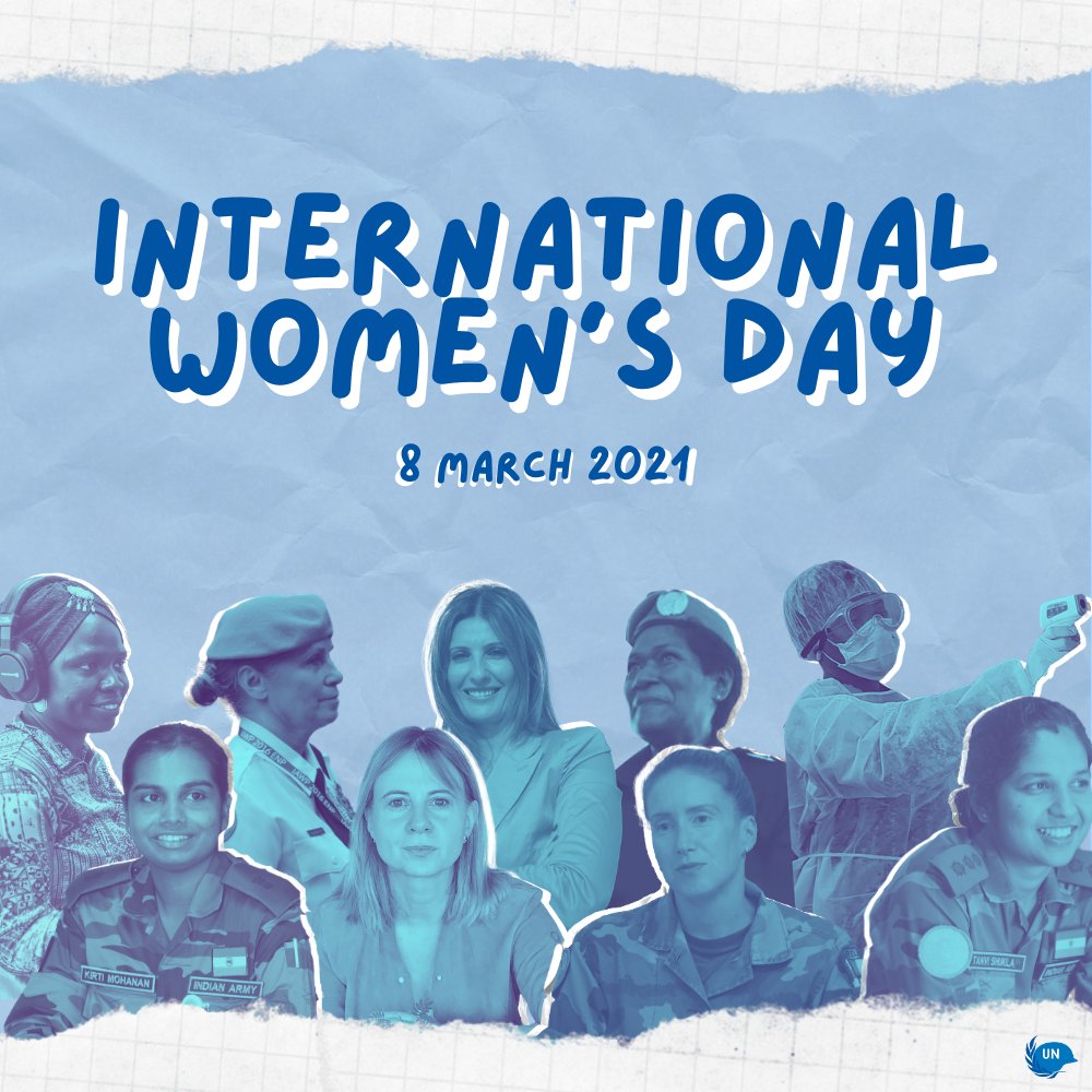 UNPeacekeeping's tweet photo. Happy #InternationalWomensDay!

👩🏽‍🔧👩🏾‍🎓👩🏽‍🚀🤰🏿👵🏾👩🏿‍⚖️👮🏾‍♀️👩🏽‍⚕️

Join us in celebrating the enormous efforts made by women all over the world, on the frontlines of the #COVID19 pandemic and in shaping  an equal future for all. #IWD2021 https://t.co/lkor3ZhyuE