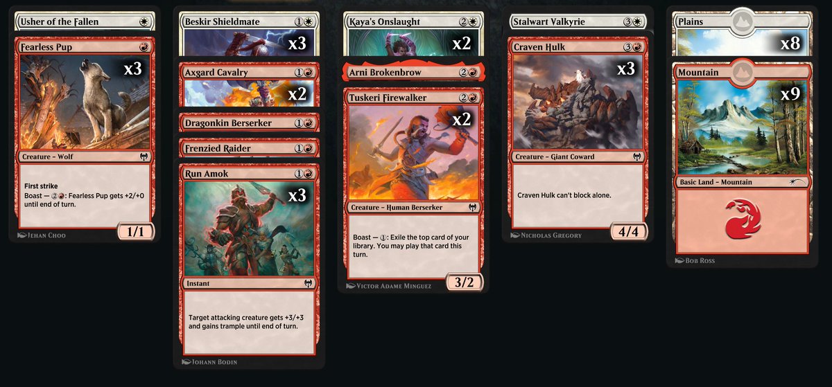 buckeyebomerang's tweet photo. 7-1 with this sweet Boros agro deck. Big shout out to @LordsofLimited for their episode this week. Really helped me prioritize picks once I had my style of agro outlined in pack 1. https://t.co/JgyEHQjxUz