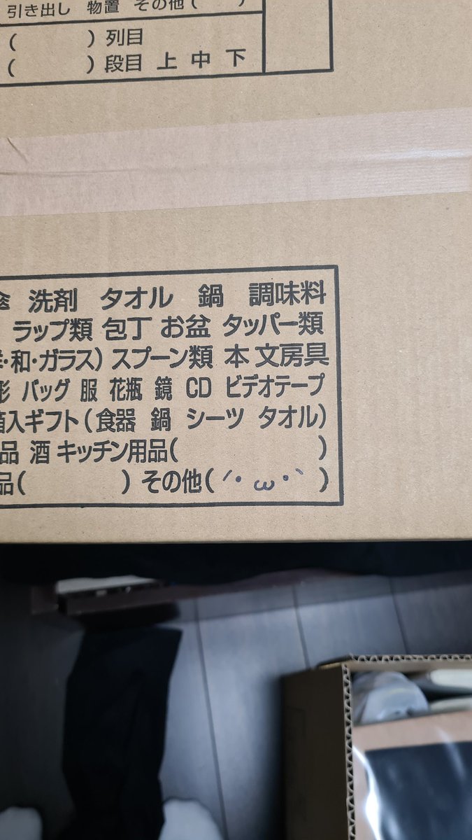 引っ越しのダンボールに詰められたショボーン W クッション サカイの人がしてくれた 分かってる 気遣いが素敵 Togetter