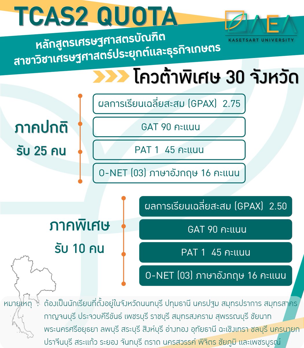 AppliedEconKu's tweet photo. รายละเอียด TCAS 2 QUOTA https://t.co/J451v7d1T9