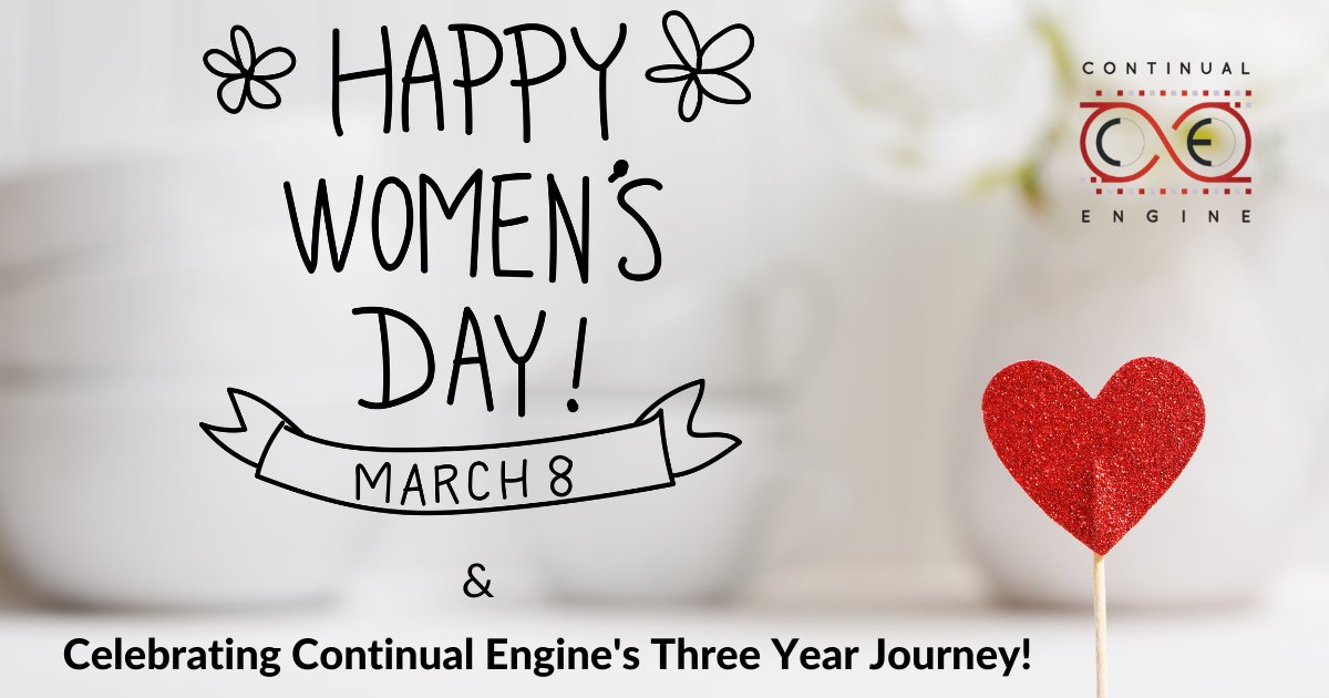 ContinualEngine's tweet photo. We are thrilled to mark the celebration of #InternationalWomen'sDay, a global day supporting women through their achievements, promoting equality & gender parity.
As a female-founded #EdTech #startup, #ContinualEngine also marks the day of inception on March 8th, 2018. https://t.co/6peHIWop90