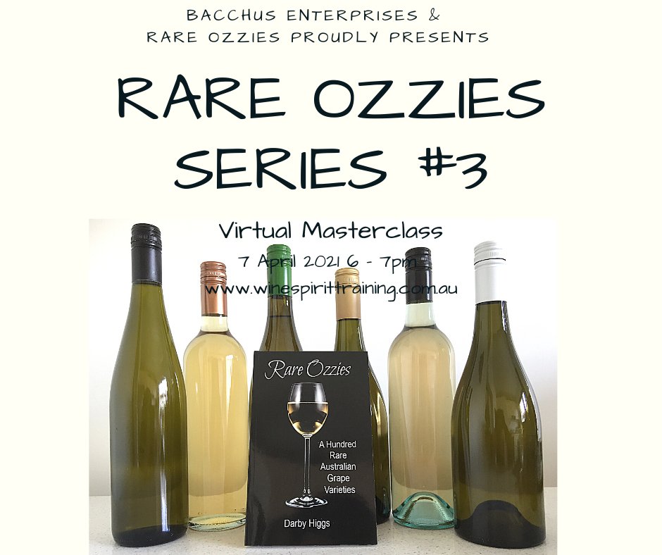 Darby Higgs and I are teaming up for another two online masterclasses - 7 and 8 April 2021
winespirittraining.com.au/rare-ozzies-vi…