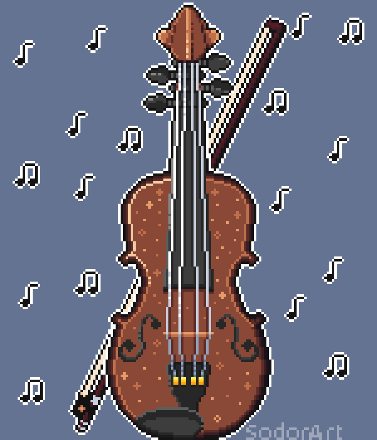 SodorOrchid's tweet photo. I started a new series, instruments! I was inspired by Studio Ghibli's Whisper of the Heart and Seiji's violinmaking journey! 
#pixelart #aseprite #ドット絵 #픽셀아트 https://t.co/AGKx243nmZ