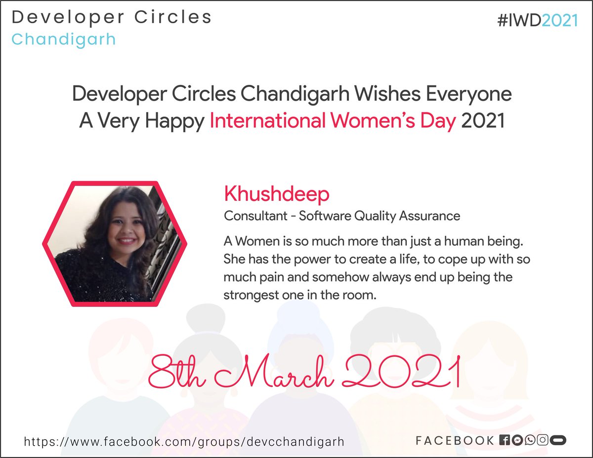 DevCChandigarh's tweet photo. A strong woman draws inspiration from herself and fights every war bravely. Celebrating the valor of females.
Happy Women’s Day!!
#womenpower #WomensDay
#fdc #fdcchd #facebook https://t.co/HBPfO21zpP