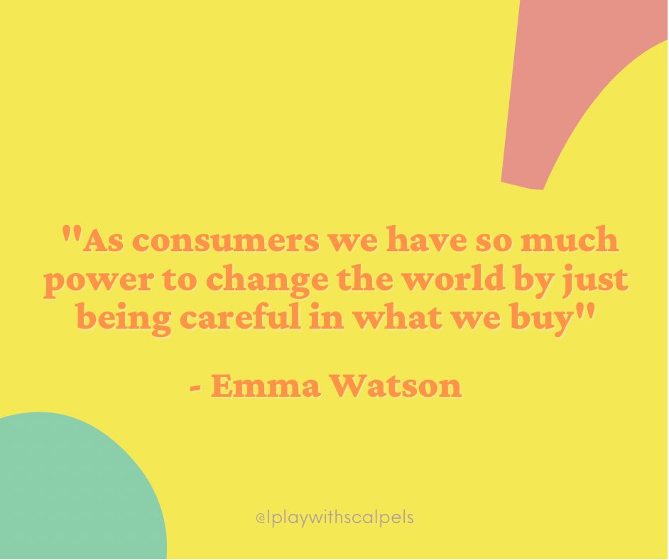 IScalpels's tweet photo. Together we have a powerful weapon, the ability to choose. 

Choosing to buy secondhand can drive the fashion industry to become more sustainable and fair.⚡️

#iplaywithscalpels #EmmaWatson #sustainableliving https://t.co/HlrSyDj8Bo