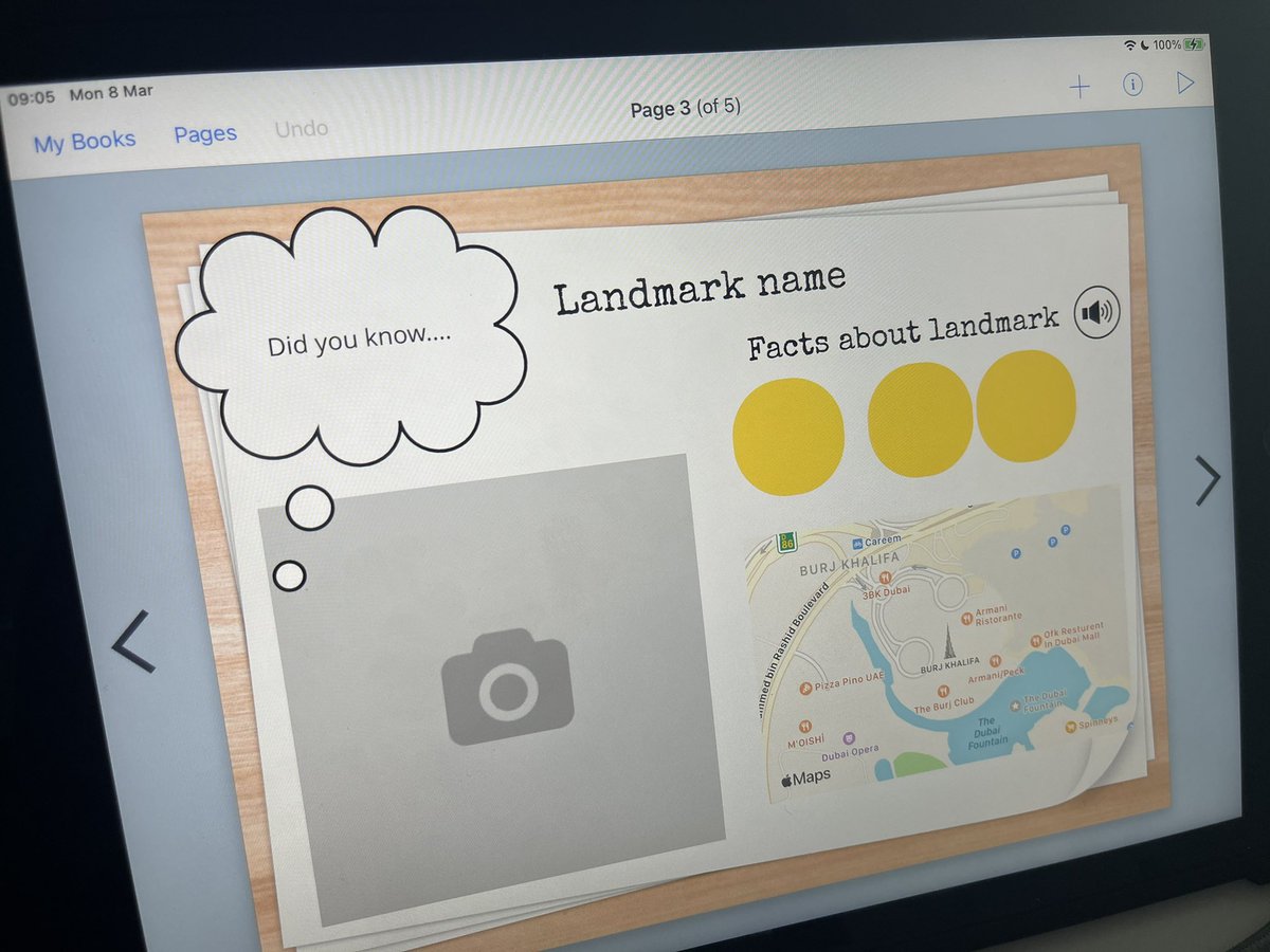 techteachertom1's tweet photo. Year 2 @ArcadiaSch students are learning all about our amazing city. I’ve created a template on @BookCreatorApp for them to publish their own iBook about famous landmarks. Love adding the map feature for their geography topic #ADE #ADEUAE #CollabUAE #AppleEDUchat #EdTechUAE https://t.co/Bd7RFbARR5