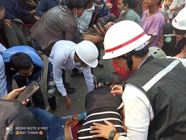 tw //blood 
Two civilizations on motorcycle were extremely injured by hit and run of  terrorists in uniforms. CCTV record in previous tweet ‼️
STOP SIEGE
#WhatsHappeningInMyanmar
#Mar8coup