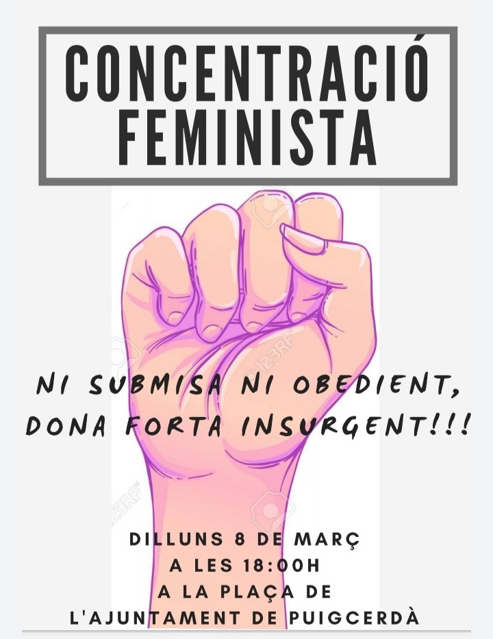 8M#VagaGeneralFeminista
Avui a les 18.00h a Puigcerdà 👇

#8MésLluita
#8M2021