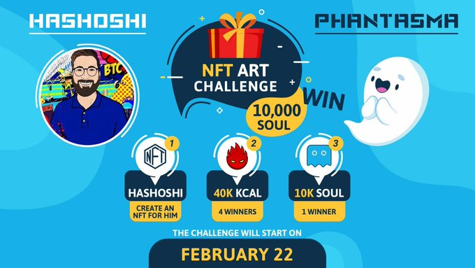 PhantasmaChain's tweet image. Just under 6 hours left to get your entries in if you want to be in with a chance to win the 10,000 $SOUL #NFT #digitalart challenge. Hurry hurry! Just click here to enter: bit.ly/hashoshi-nft

$KCAL #NFTs #Cryptoartists