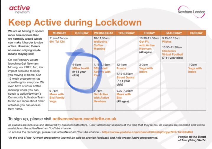 aNCommunity1's tweet photo. #VirtualNewham
We’ve teamed up with @mboxlondon to add an online boxing activity to the line up. 🥊
Aimed at young people the sessions will run weekly and are completely free📲💻
Tuesdays 4:00 - 5:00 online boxfit- Don’t miss out! 🥊
#virtualboxing #activeonline https://t.co/vIJ3Wyw1du