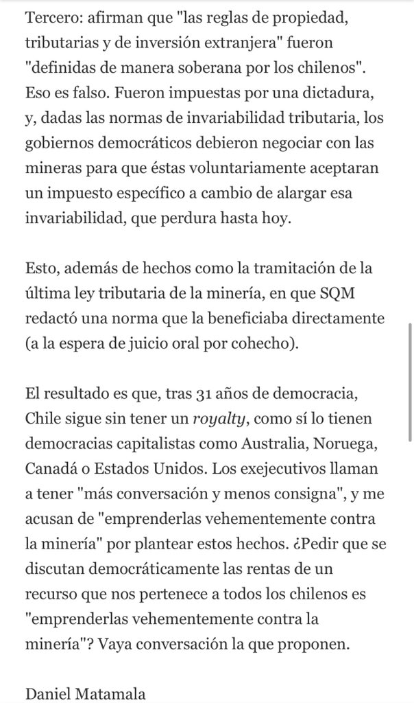 DMatamala's tweet photo. Sobre “El sueldo de Chile”, respuesta a columna de dos exejecutivos de grandes empresas en @latercera 👇 https://t.co/evKkJbu5L6