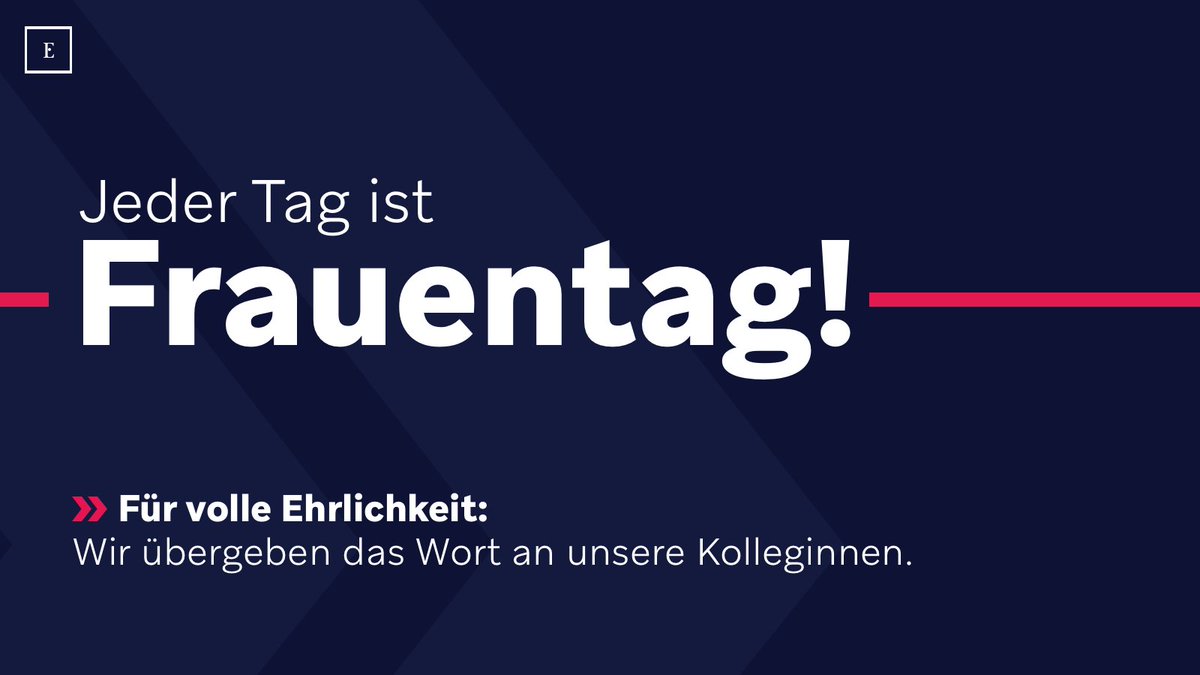 Unser Ziel: Jeder Tag ist Frauentag. Und Männertag. Und Menschentag. Ohne Einschränkung.

Wir geben das digitale Wort an unsere Kolleginnen - nicht nur heute, sondern die komplette Woche.

Schaut vorbei. Es gibt viele ehrliche und persönliche Beiträge: linkedin.com/feed/update/ur…