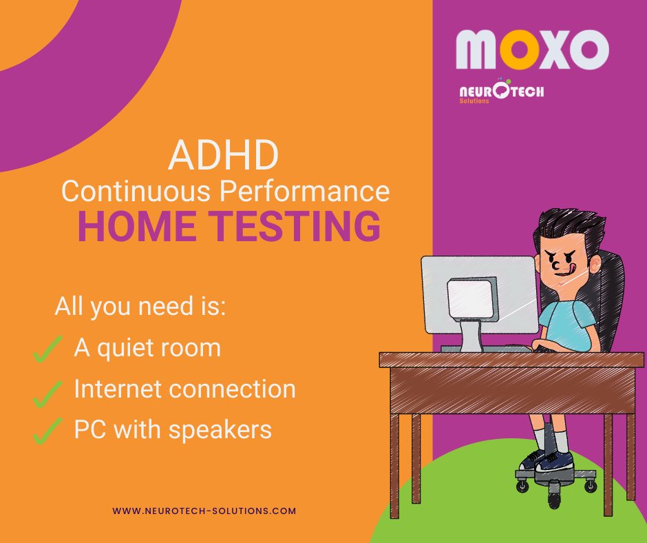 NeurotechSolut2's tweet photo. MOXO CPT Continuous performance Testing is a test your patients can complete at the convenience of their home.
Its so easy!!
You don't need any special software or hardware..
Want to learn how? Click here https://t.co/RVzHpKCu1W

#adhdawareness, #adhdtest, #myadhd https://t.co/EdkpjtBqTV
