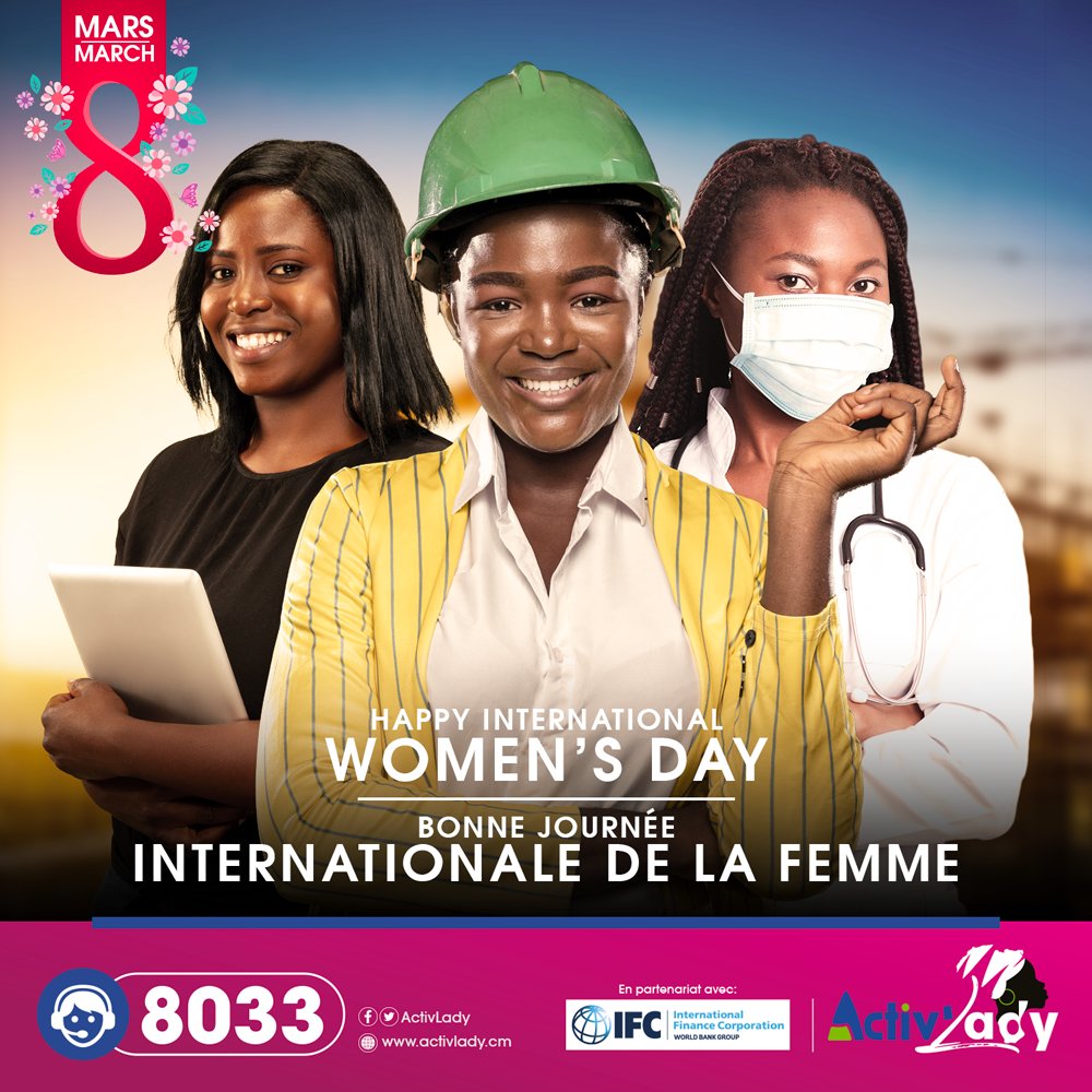 ActivLady's tweet photo. Activ'Lady, 08 Mars 2021

Bonne Journée Internationale de la Femme
Happy International Women's Day

Thème:
“ Leadership féminin: pour un futur égalitaire dans le monde de la Covid-19 “

📞8033
Passionnément clients
Our clients our passion

https://t.co/c0wsLl99mv https://t.co/wPEYgZKY5e