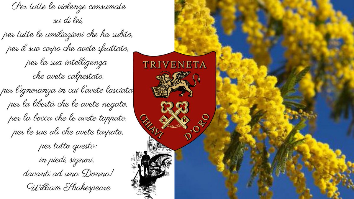 TrivenetaD's tweet photo. Auguri a tutte le donne del mondo!
#festadelladonna #donna #concierge #inserviceforfriendship https://t.co/4FPdcVdXhv