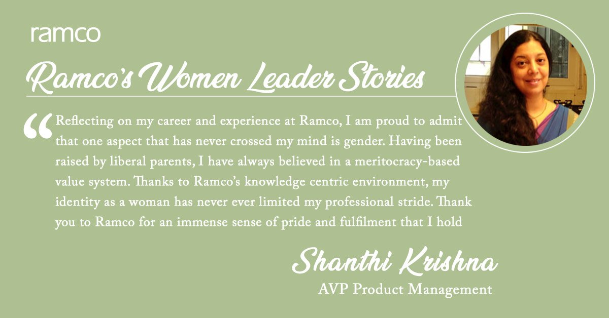 RamcoSystems's tweet photo. Shanthi Krishna, our Aviation expert shares her experience of being part of the Ramco family for over 20 years and credits @RamcoSystems for the immense sense of pride and fulfilment she holds. https://t.co/RgZXdJ5PjA