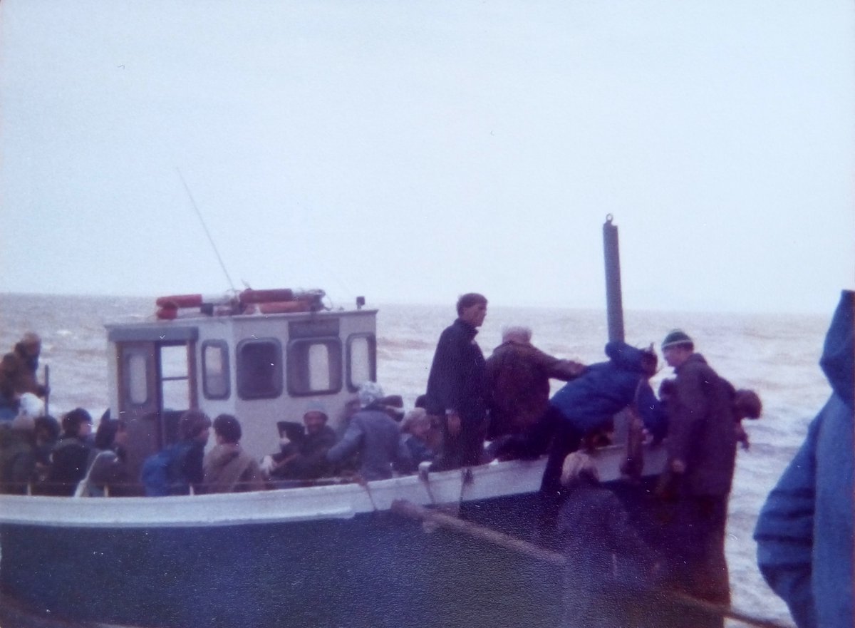 The Ivanhoe ferry, owned by Frank Watts, transporting passengers to Steep Holm in 1980. © Megan Biggs