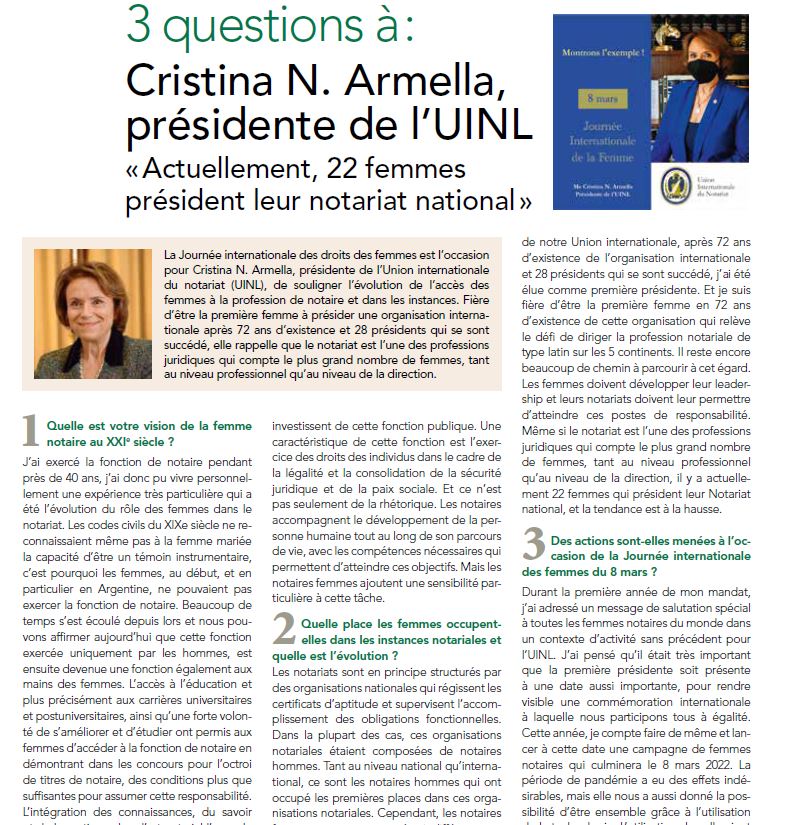 Pour l'occasion du #8mars #JourneeInternationaleDesDroitsDesFemmes Merci à Cristina N. Armella <a href="/CNArmella/">Cristina Armella</a> présidente de l'UINL <a href="/uinl_org/">UINL</a> de s'exprimer dans nos colonnes #Femmes #Égalité #Parité