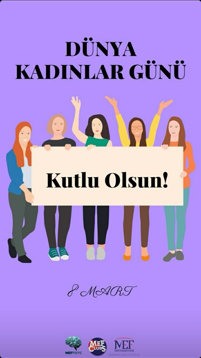 MEF Psychology Club (@mefpsikoloji) on Twitter photo 8 Mart Dünya Kadınlar Günü kutlu olsun 💖
<a href="/MEFuniversitesi/">MEF Üniversitesi</a> #KadinaSiddeteHayir
#8martdunyakadinlargunu 8 Mart Dünya Kadınlar Günü kutlu olsun 💖
<a href="/MEFuniversitesi/">MEF Üniversitesi</a> #KadinaSiddeteHayir
#8martdunyakadinlargunu