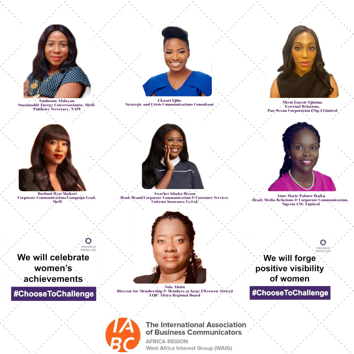 Happy International Women’s Day to the women at IABC West Africa Interest Group who continually #ChooseToChallenge And thank you <a href="/IABC/">IABC</a> for the platform to forge positive visibility of women in the #communications profession.