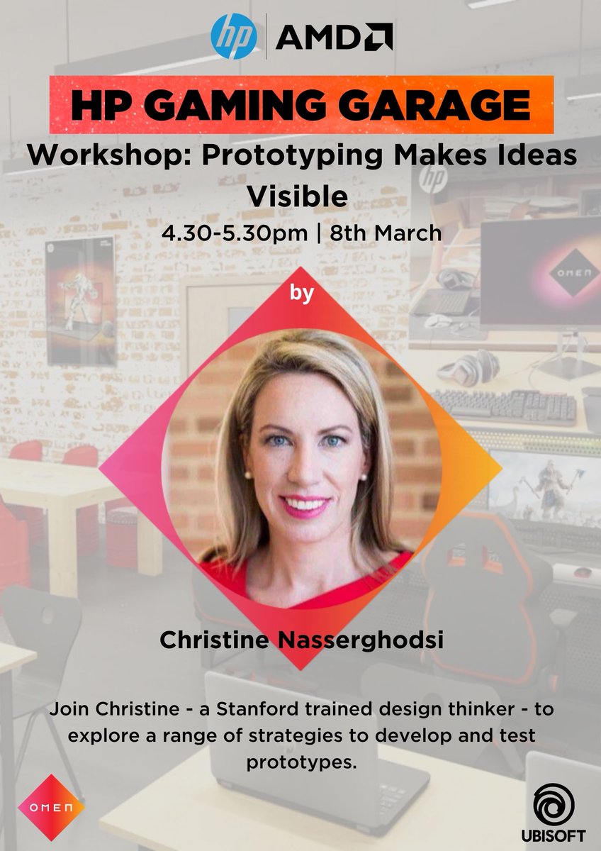 A fantastic opportunity for students interested in the gaming industry!  Join this free workshop run by the HP Gaming Garage. calendly.com/helen-lb/hp-ga…