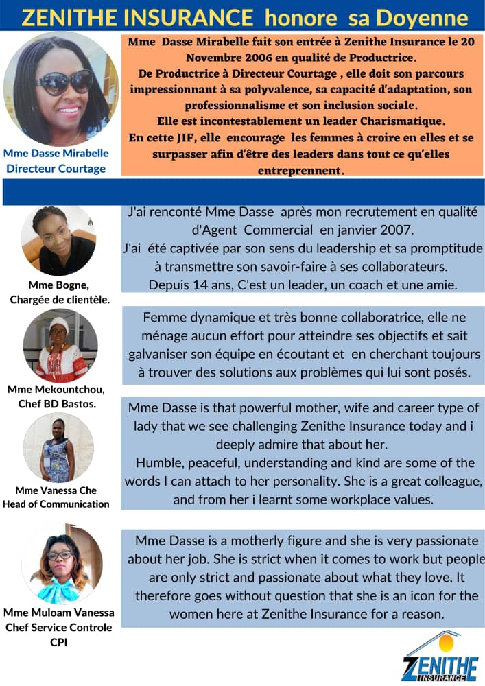 ZenitheInsuranc's tweet photo. Grande, forte, charismatique, professionnelle, fidèle, elle mérite notre confiance et notre affection...

Madame Dasse c'est notre Doyenne. Témoignons nous vivants...

#zenitheinsurance 
#zenitheavoscotes 
#JIF_2021
#notre_doyenne https://t.co/pMTDWO7XK2