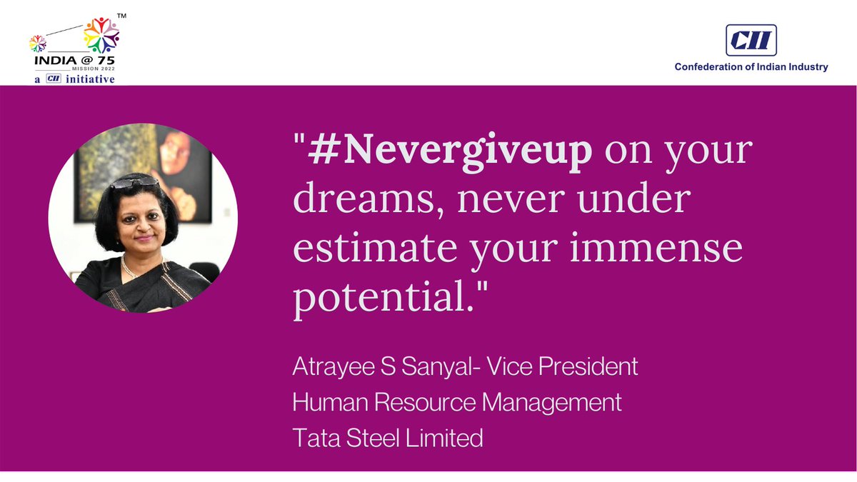 This #Indiaat75WomensWeek, we asked women who've walked their talk, what they'd like to tell young girls waiting to take wings.....#NeverGiveUp