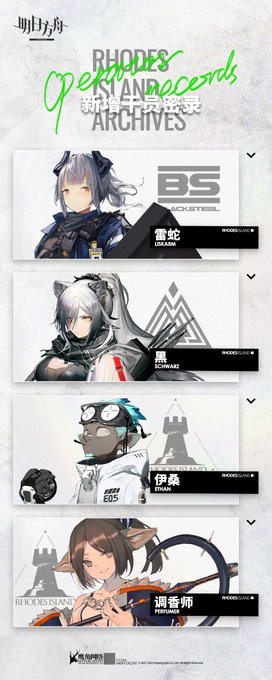 【大陸情報:オペレーター秘録追加】

https://t.co/ENrU0Cb2vY

リスカム、シュヴァルツ、イーサン、パフューマーの
【オペレーター秘録】及び
【パラドックスシミュレーション】が追加

※オペレーターの個別ストーリー

#アークナイツ #明日方舟 #Arknights 