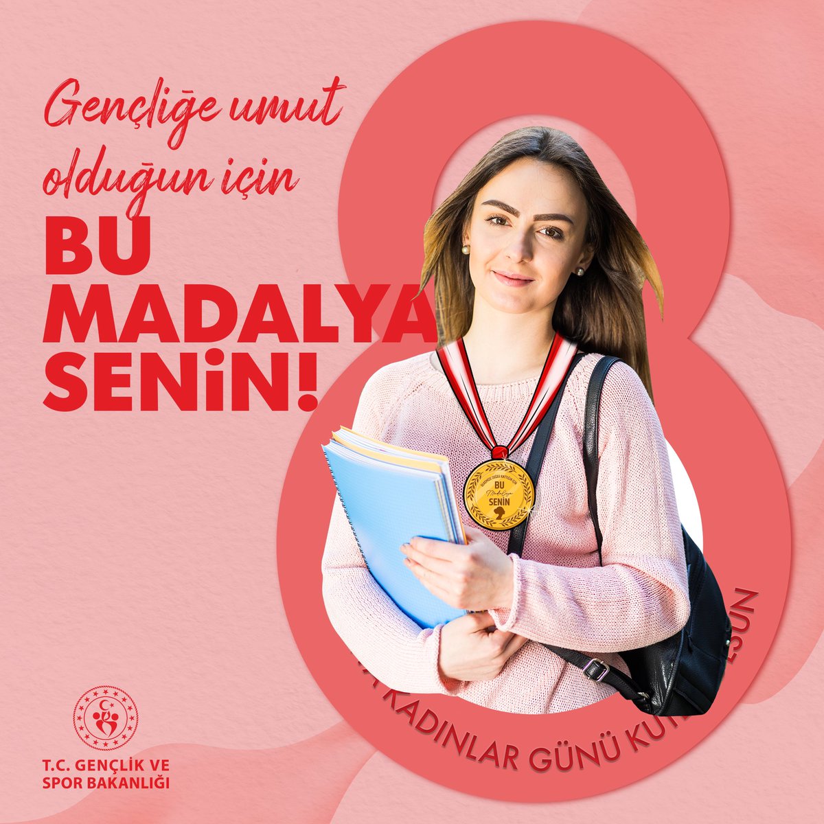 gencliksporbak's tweet photo. Çalıştın, çabaladın, ürettin, yetiştirdin, kazanmak ve kazandırmak adına takdire şayan bir mücadele verdin #BuMadalyaSenin

8 Mart Dünya Kadınlar Günü kutlu olsun. https://t.co/A1DpSrXMp8