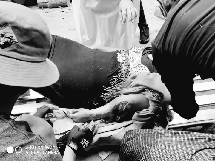 HninyeeN's tweet photo. TW // Blood, Death 08.03.21 Updated, two civilians were shot in the head in #Myitkyina just now! #WhatsHappeningInMyanmar #HearTheVoiceOfMyanmar #MilkTeaAllianceMyanmar #MilkTeaAlliance https://t.co/7i3NJbsoPb