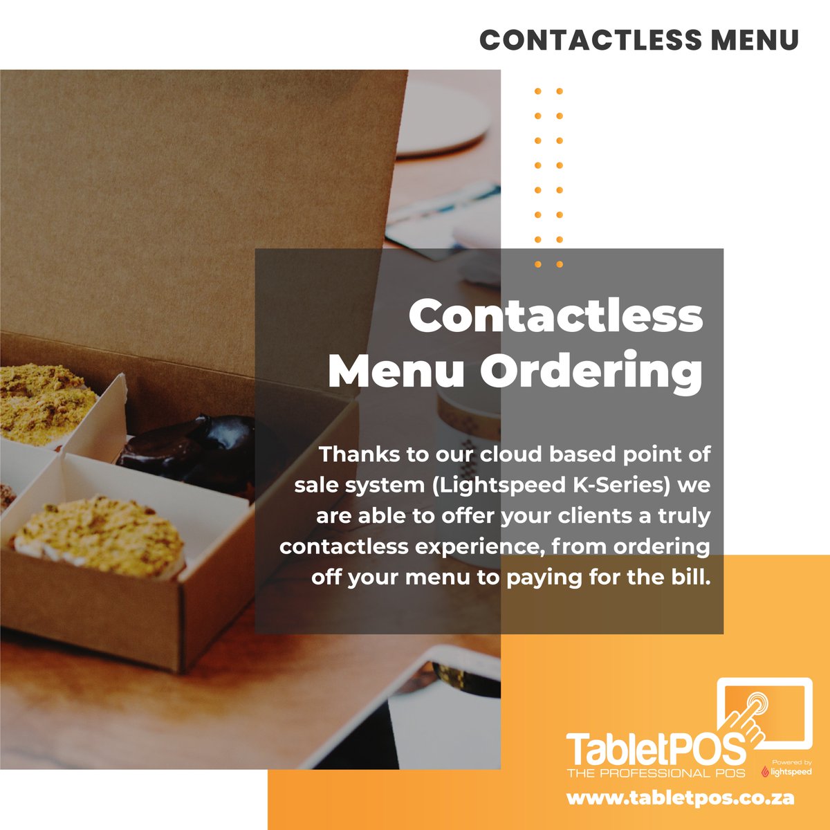 tabletpos's tweet image. Contactless Menu Ordering Simplified! Save Money and Stay Safe during COVID-19. Save money on physical menu printing, less sterilizing and customers use their own phones and tablets to place orders. Learn More: bit.ly/3qsbzA6