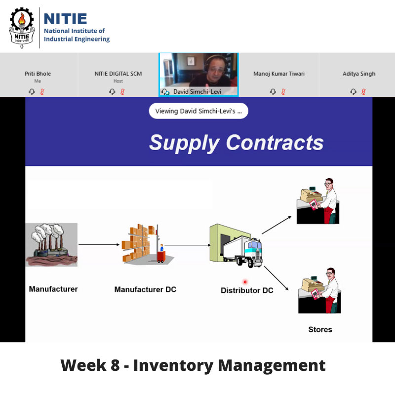 IIMMumbai's tweet photo. The Global Certification Course on Supply Chain Digitization and Management is in the last mile now and Week 8 had immense learnings on the topic 'Inventory Management'.

#NITIE #DigitalSupplyChainManagement #InventoryManagement #SupplyContracts https://t.co/NGGnfSSWjQ