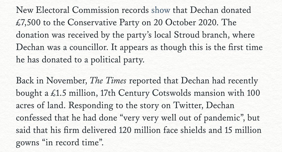 Ex-Tory #Stroud Councillor &amp; top Freemason who ‘won’ £290,000,000 of #PPE biz recycled £7,500 back as a donation to the #Stroud Conservative Association #Cotswolds #Gloucestershire #cronyism