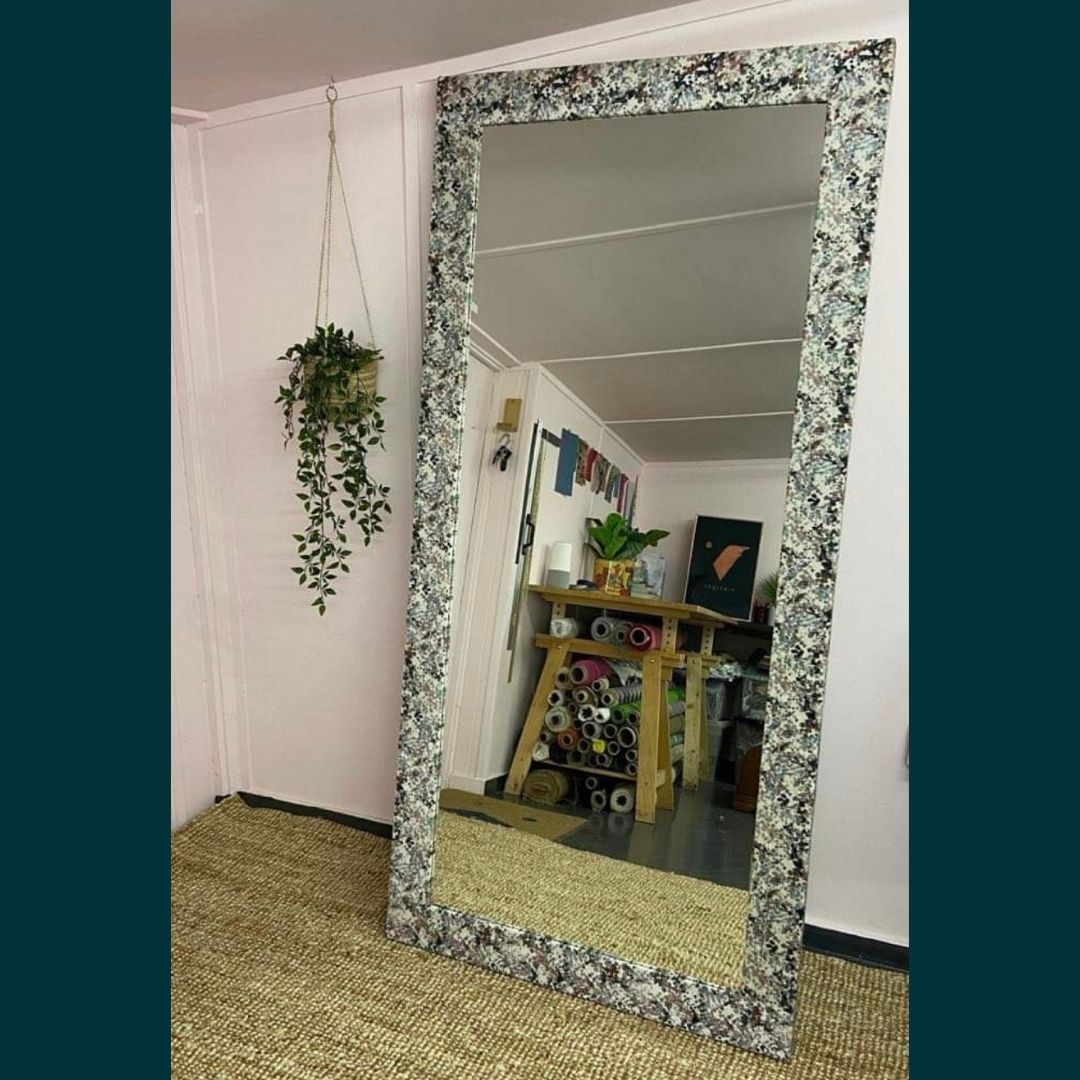 VintiqueChairs's tweet photo. Inspired by a project Iโd done on BBC Money For Nothing where I wrapped the legs of a chair with fabric, Katie asked could I โwrapโ her giant mirror. The fabric Katie selected was from the Utopia range by Art of The Loom in the Monet Monet Saisons Spring design.ย #mirrormakeover https://t.co/dzOMLfD8Sb