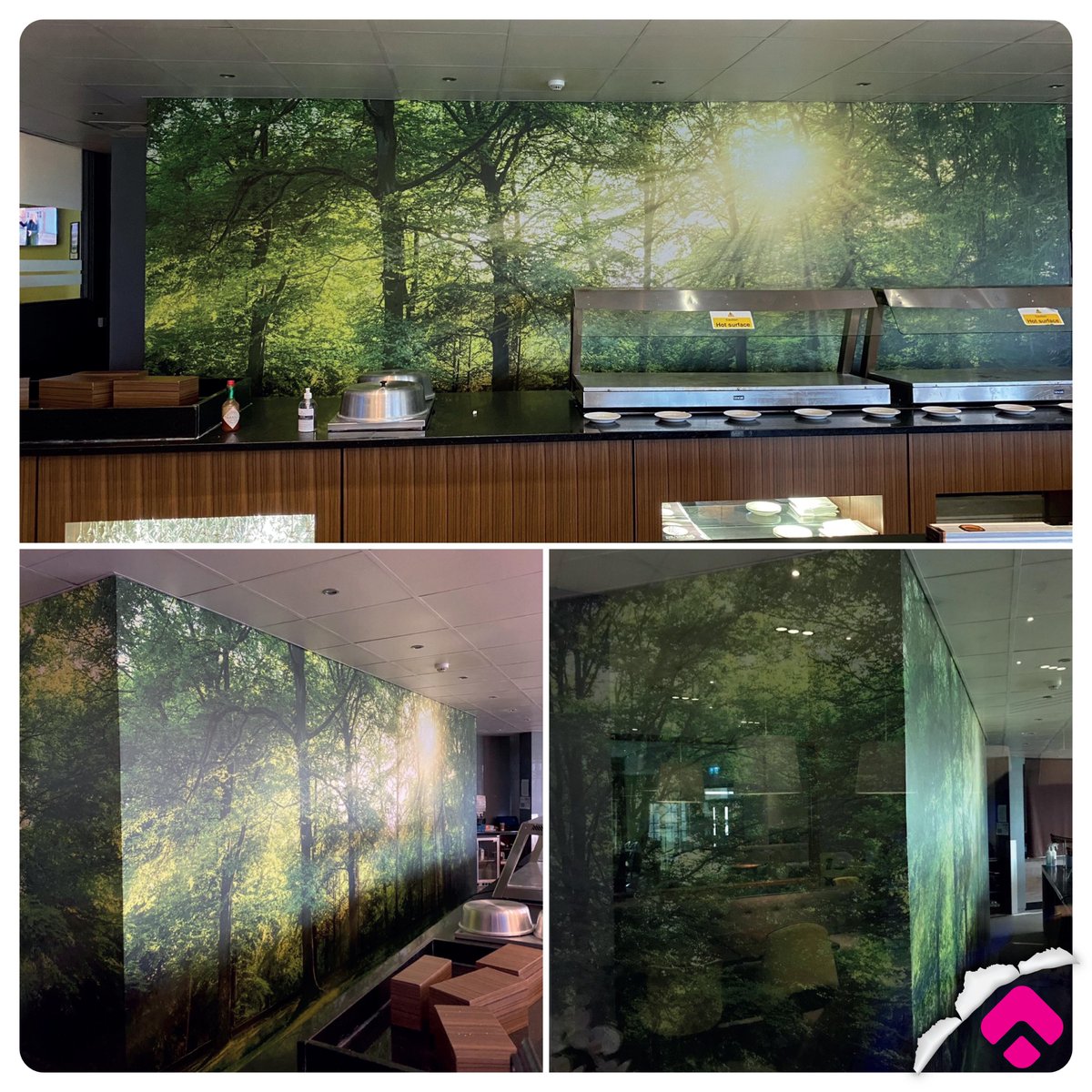 UprisePrint's tweet photo. Starting the week off with some new wall vinyl produced and installed for @TheValeResort π₯
β
Bringing an eye catching bright backdrop to the hotel restaurant π€©
β
#resort #golfing #wallvinyl #hotels #installation #southwales #golfingresorts #designisimportant #uprisesigns https://t.co/IuXclSFlHS