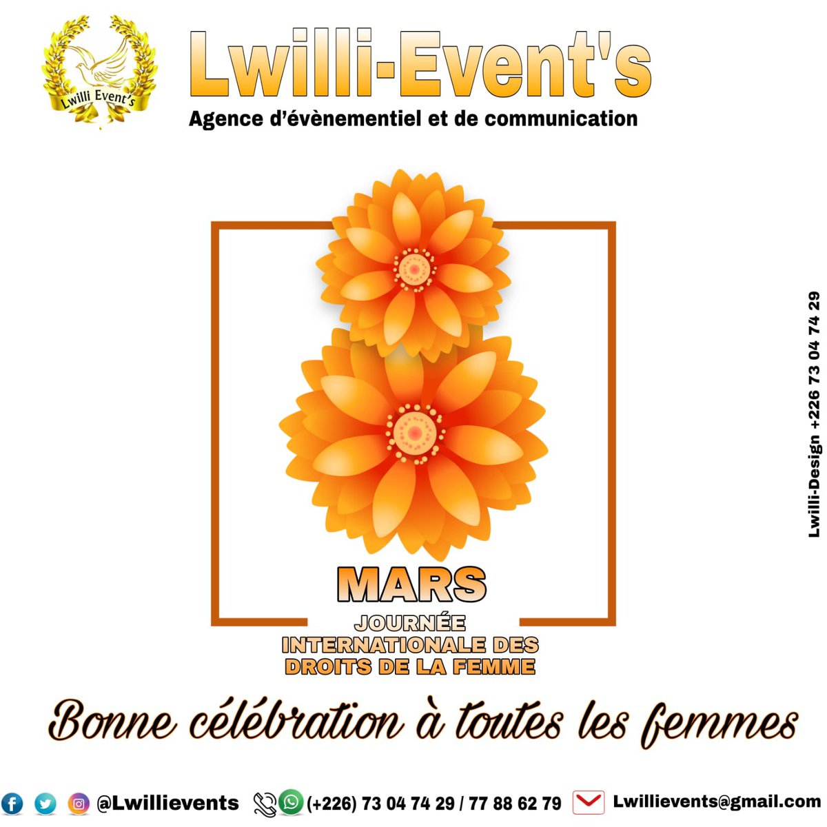 LwilliEvent's tweet image. Journée internationale des droits de la femme . Excellente et agréable journée à toutes les femmes .