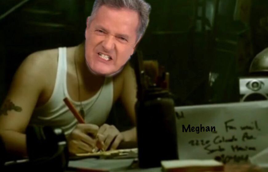 IAmJoshua_'s tweet photo. Piers Morgan - “Dear Meghan. I wrote you but you still ain’t callin.” #GoodMorningBritain #GMB 🤨 https://t.co/Nmudz0sige
