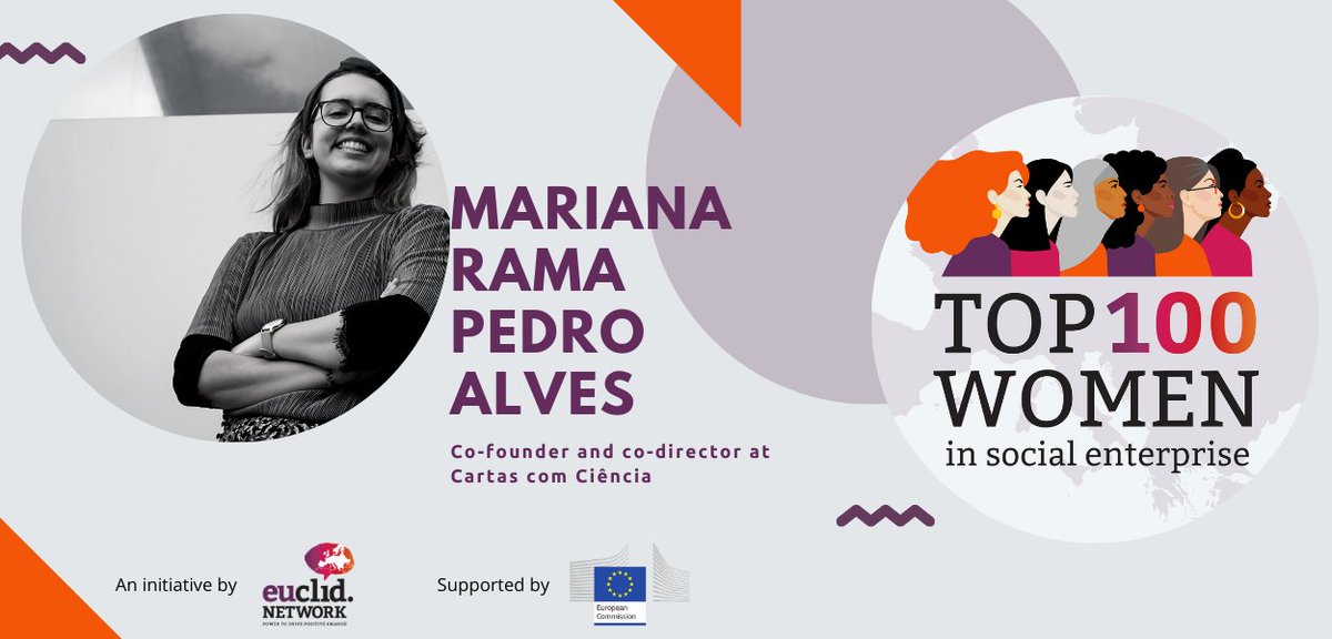 Estamos de parabéns!🎉 A cofundadora e codiretora da #CartascomCiencia <a href="/Mariana_RPAlves/">Mariana R. P. Alves (she/her/ela/a)</a> faz parte da lista #Top100WomenSocEnt  <a href="/EuclidNetwork/">Euclid Network</a> que destaca mulheres líderes que tenham tido um impacto positivo significativo no setor do empreendedorismo social europeu. 👩‍🔬  #IWD2021