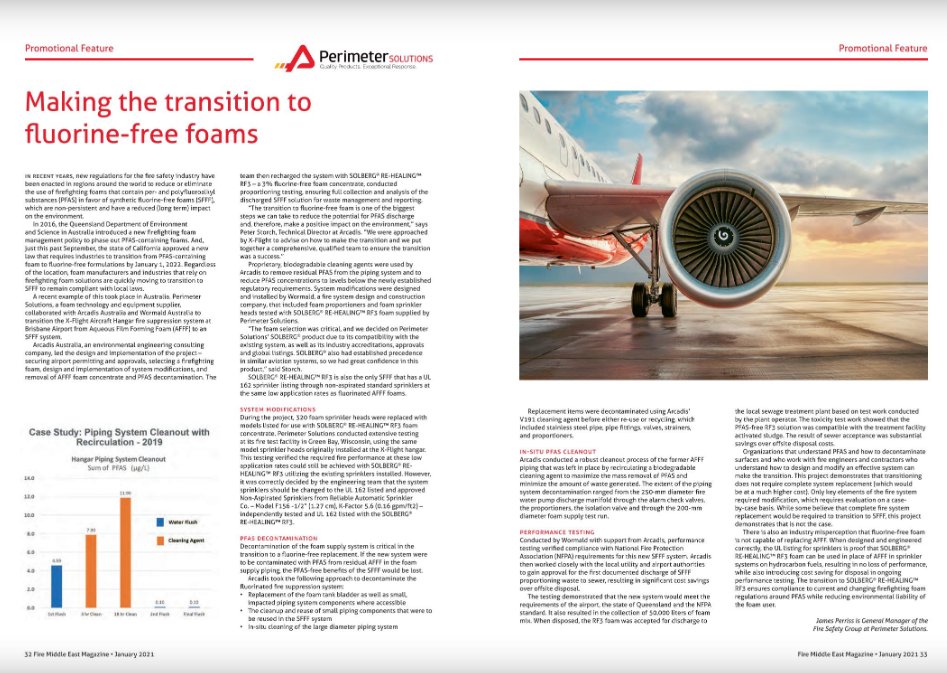 Read Perimeter Solutions' feature from our latest magazine, 'Making The Transition to Fluorine-Free Foams' is available in our digital issue here: ow.ly/EQ9O50D3Ace

#firefightingfoam #fluorinefreefoam #foam