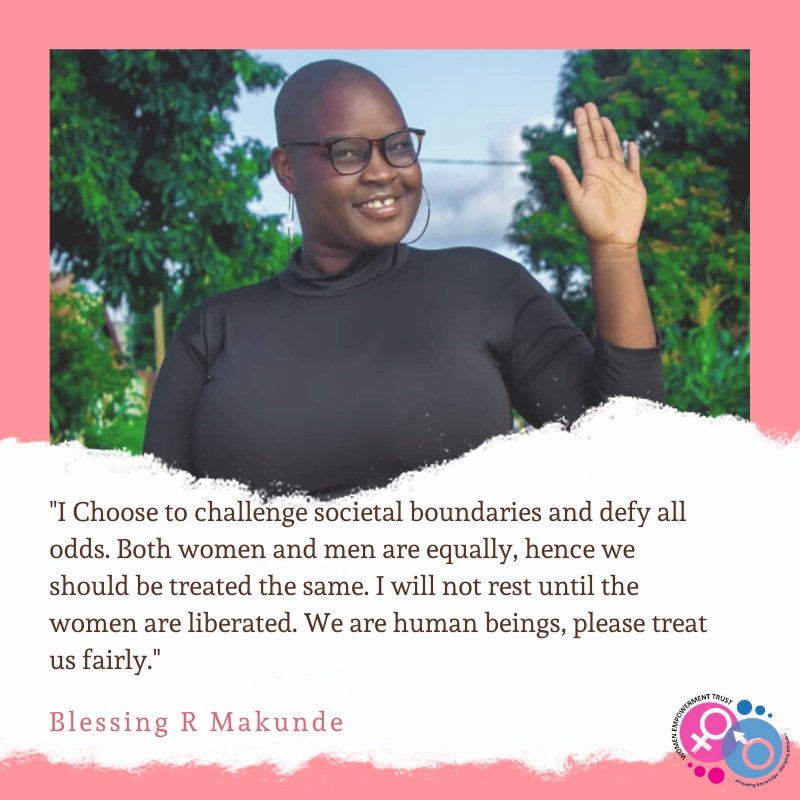 @wekwamakunde taking a stand to #ChooseToChallenge

#IWD2021 
#ChooseToChallenge 

<a href="/IthembaGirls/">IThemba for Girls Trust (IGT)-Zimbabwe</a>
<a href="/EkeniaT/">Ekenia T Chifamba</a> <a href="/VSOZimbabwe/">VSO Zimbabwe</a> <a href="/GBVnet/">GBV Prevention Net</a> <a href="/NLinZimbabwe/">Dutch Embassy Harare 🇳🇱</a> @TatendaSenatorC <a href="/RodneyMutombo/">Rodney Mutombo</a> <a href="/OxfaminZim/">Oxfam In Zimbabwe</a> <a href="/socialworkwomen/">Institute of Women Social Workers</a> <a href="/UN_Women/">UN Women</a> <a href="/UNFPA_Zimbabwe/">UNFPA Zimbabwe</a> <a href="/GenderZimbabwe/">Zimbabwe Gender Commission</a>